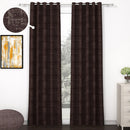 2 Pcs Brown Grunge Blackout Emboss Faux Silk Room Darkening Window/Door/Long Door Curtains