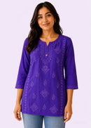 Rayon Dyeable Short Handwork Buta Top