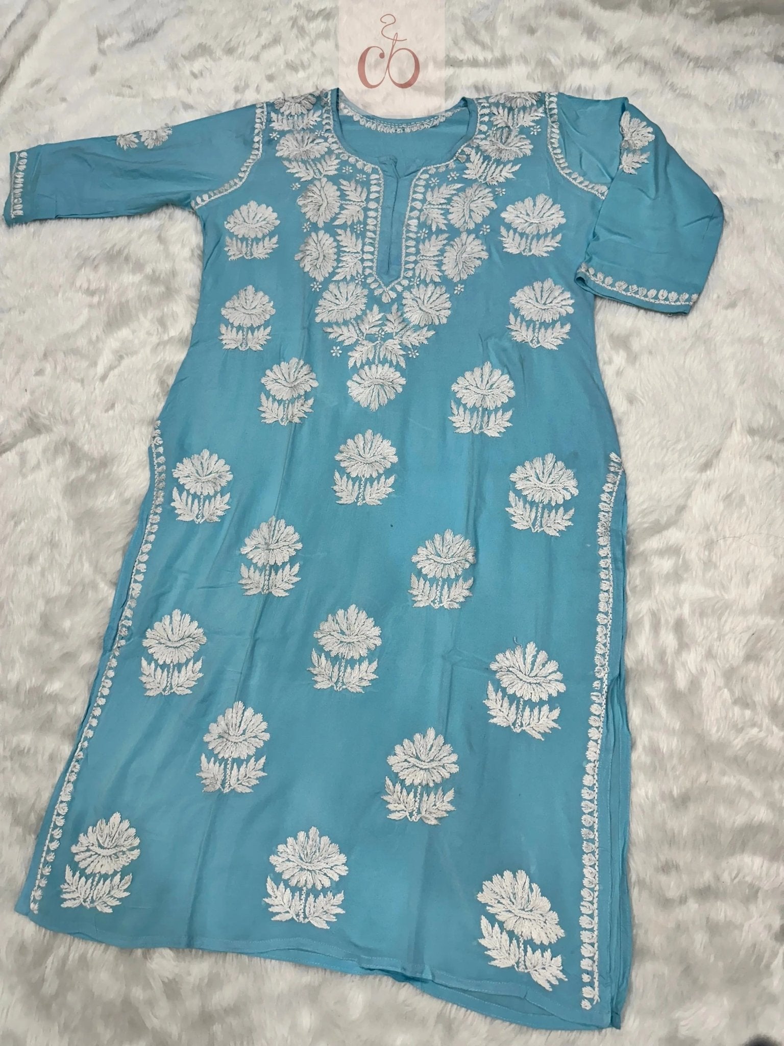 100% Authentic Chikankari Hand Self Embroidery By our professional Characters - Chikankari official