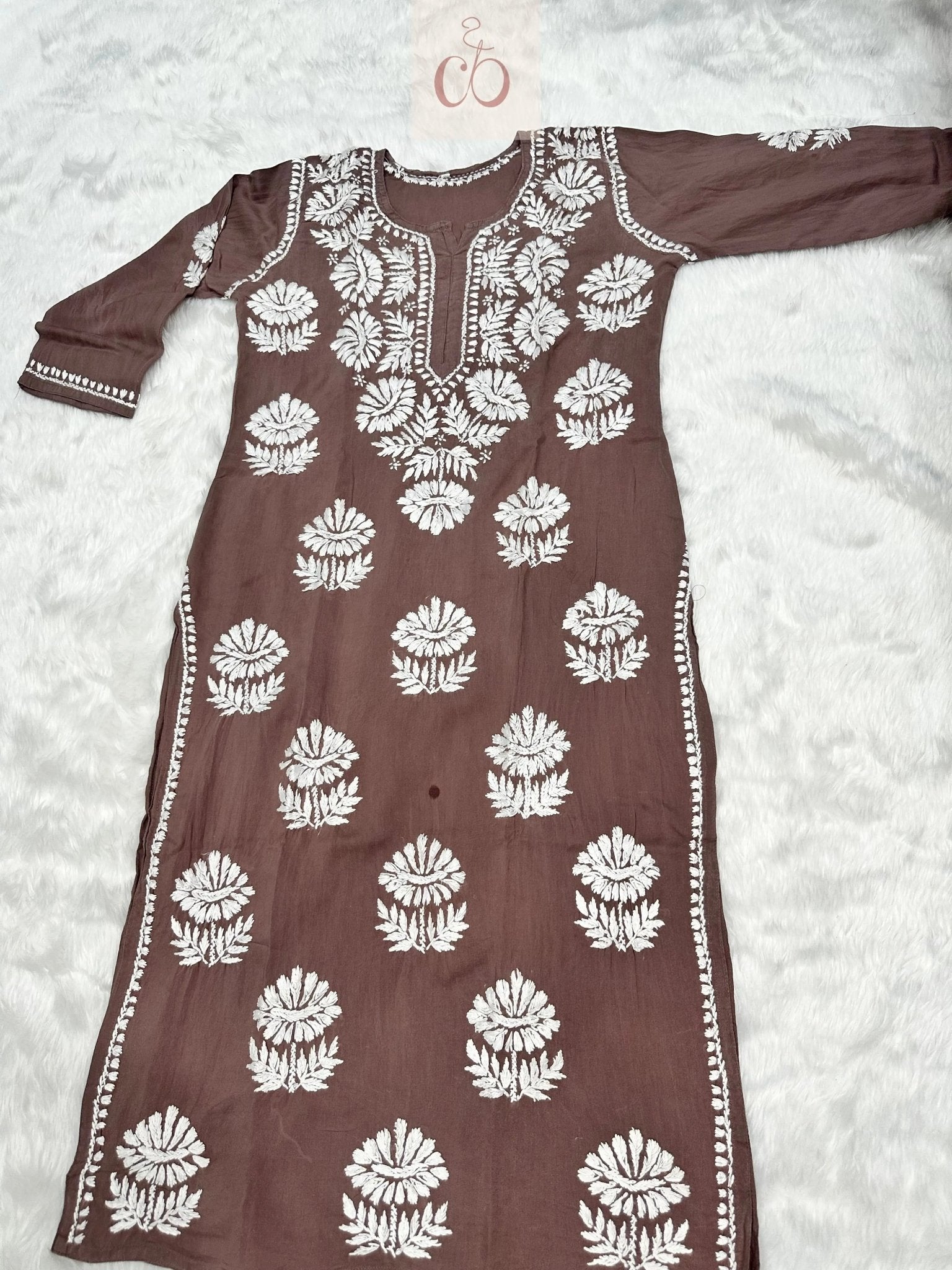 100% Authentic Chikankari Hand Self Embroidery By our professional Characters - Chikankari official