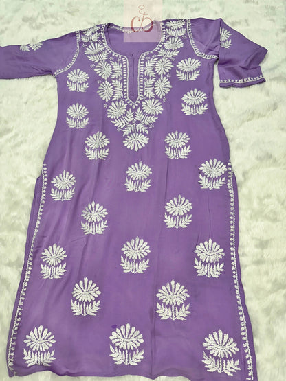 100% Authentic Chikankari Hand Self Embroidery By our professional Characters Chikankari Official