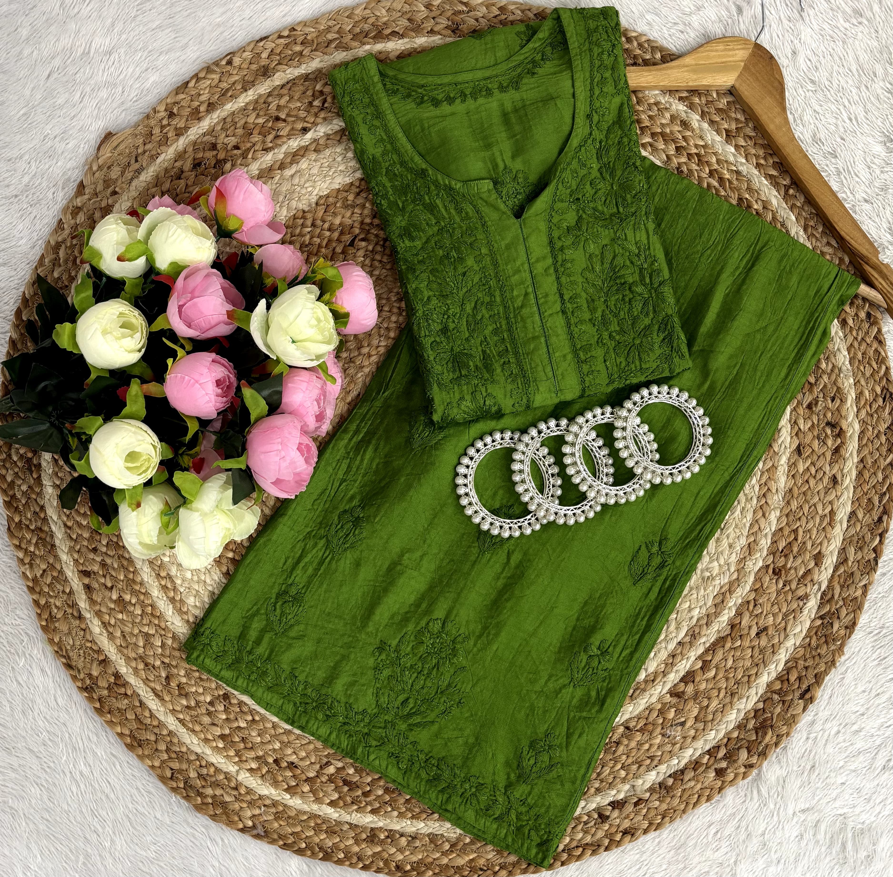 Chanderi Gala Chadi Cross Set