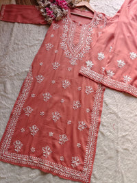 Modal cotton soft chikankari kurta with plazzo