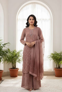 4pc Georgette  mirror work Set With Inner