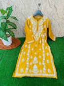 Handembroided Cotton Silk Non-Transparent Kurtis