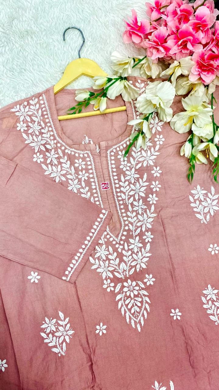 Plus Size Chanderi Kurti Crafted