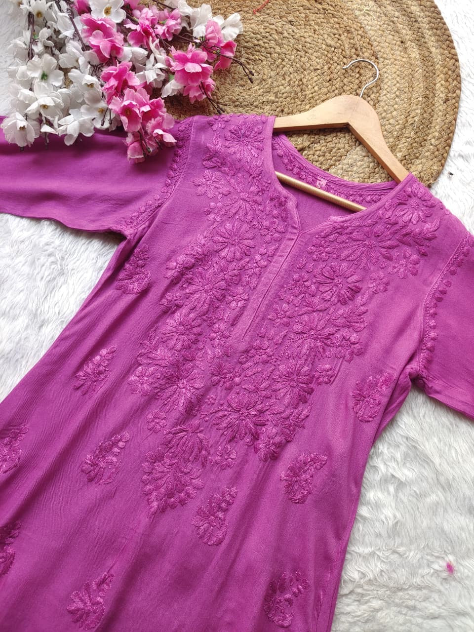 Rangrez Soft Rayon Comfort chikankari All day wear Kurti