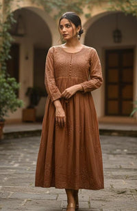 Heavy Yolk Handwork Rayon Gown