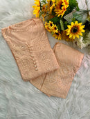 Dobby Cotton White embroidered chikankari Set