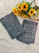 Dobby Cotton White embroidered chikankari Set