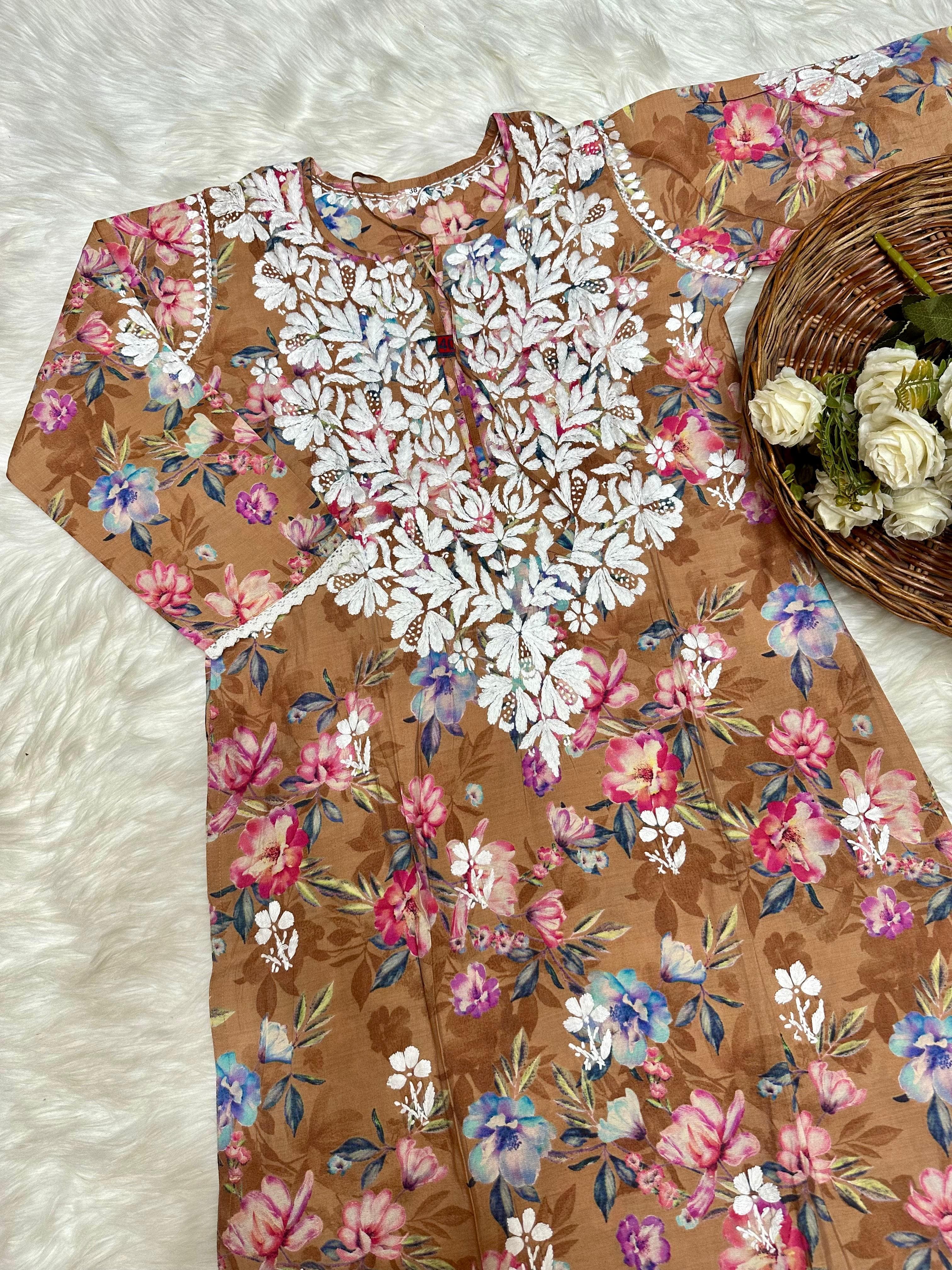 Printed Co-ord Chikankari set