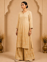 Muslin Co-ord Premium Chikankari Set