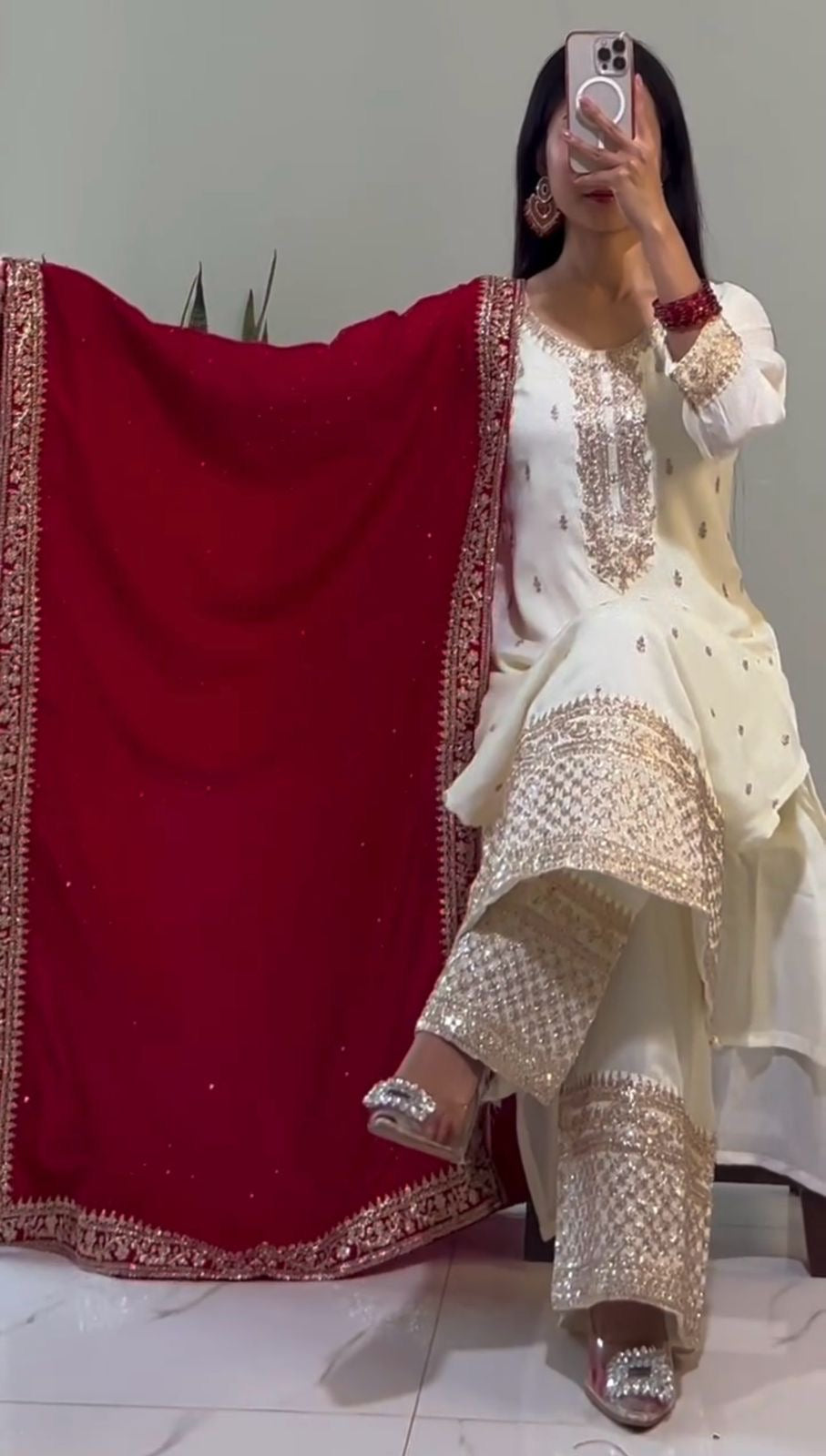 Chinnon Heavy embroidered Festive Set