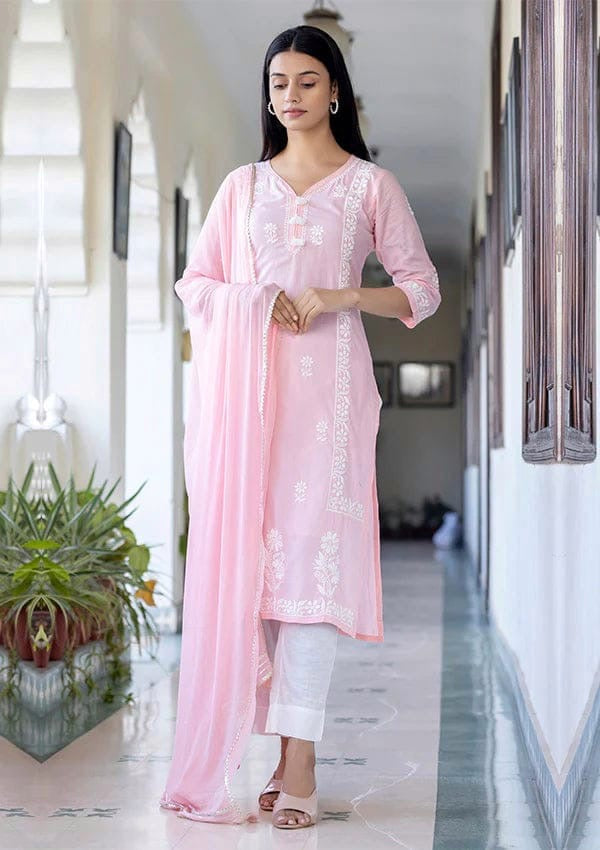 Baby pink Womens 3pc Suit Set