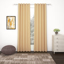 2 Pcs Cream Blackout Faux Silk Room Darkening Window/Door/Semi Long Door/Long Door Curtains