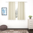 2 Pcs Beige Blackout Faux Silk Room Darkening Window/Door/Semi Long Door/Long Door Curtains