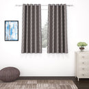 2 Pcs Blackout Foil Grey & Silver Curvy Line Dots Window/Door/Long Door Curtains