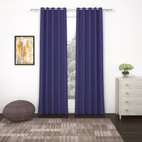 2 Pcs Violet Blackout Faux Silk Room Darkening Window/Door/Semi Long Door/Long Door Curtains