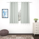2 Pcs Grey Blackout Faux Silk Room Darkening Window/Door/Semi Long Door/Long Door Curtains
