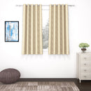 2 Pcs Blackout Foil Beige & Golden Curvy Line Dots Window/Door/Long Door Curtains