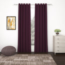 2 Pcs Purple Blackout Faux Silk Room Darkening Window/Door/Semi Long Door/Long Door Curtains