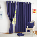 2 Pcs Violet Blackout Faux Silk Room Darkening Window/Door/Semi Long Door/Long Door Curtains