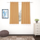 2 Pcs Mustard Blackout Faux Silk Room Darkening Window/Door/Semi Long Door/Long Door Curtains