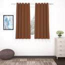 2 Pcs Brown Blackout Faux Silk Room Darkening Window/Door/Semi Long Door/Long Door Curtains