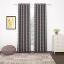 2 Pcs Blackout Foil Grey & Silver Criss Cross Window/Door/Long Door Curtains