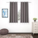 2 Pcs Blackout Foil Grey & Silver Hexagon Window/Door/Long Door Curtains
