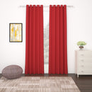 2 Pcs Red Blackout Faux Silk Room Darkening Window/Door/Long Door Curtains