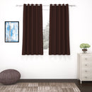 2 Pcs Brown Blackout Faux Silk Room Darkening Window/Door/Semi Long Door/Long Door Curtains