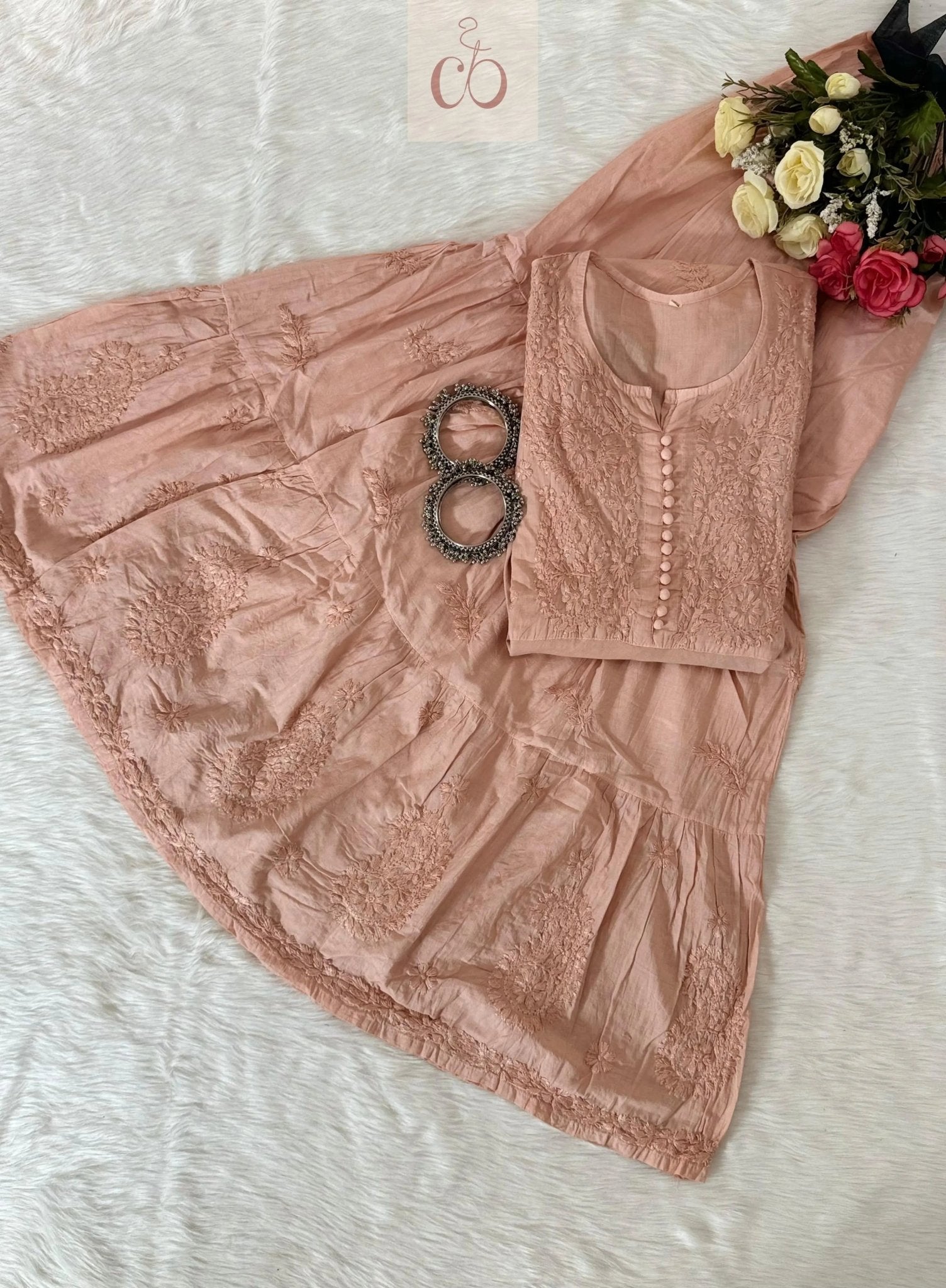 2 Layer Gharara Combo Mul Mul - Chikankari official