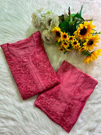 Chanderi 2pc Soft Muqaish work Set