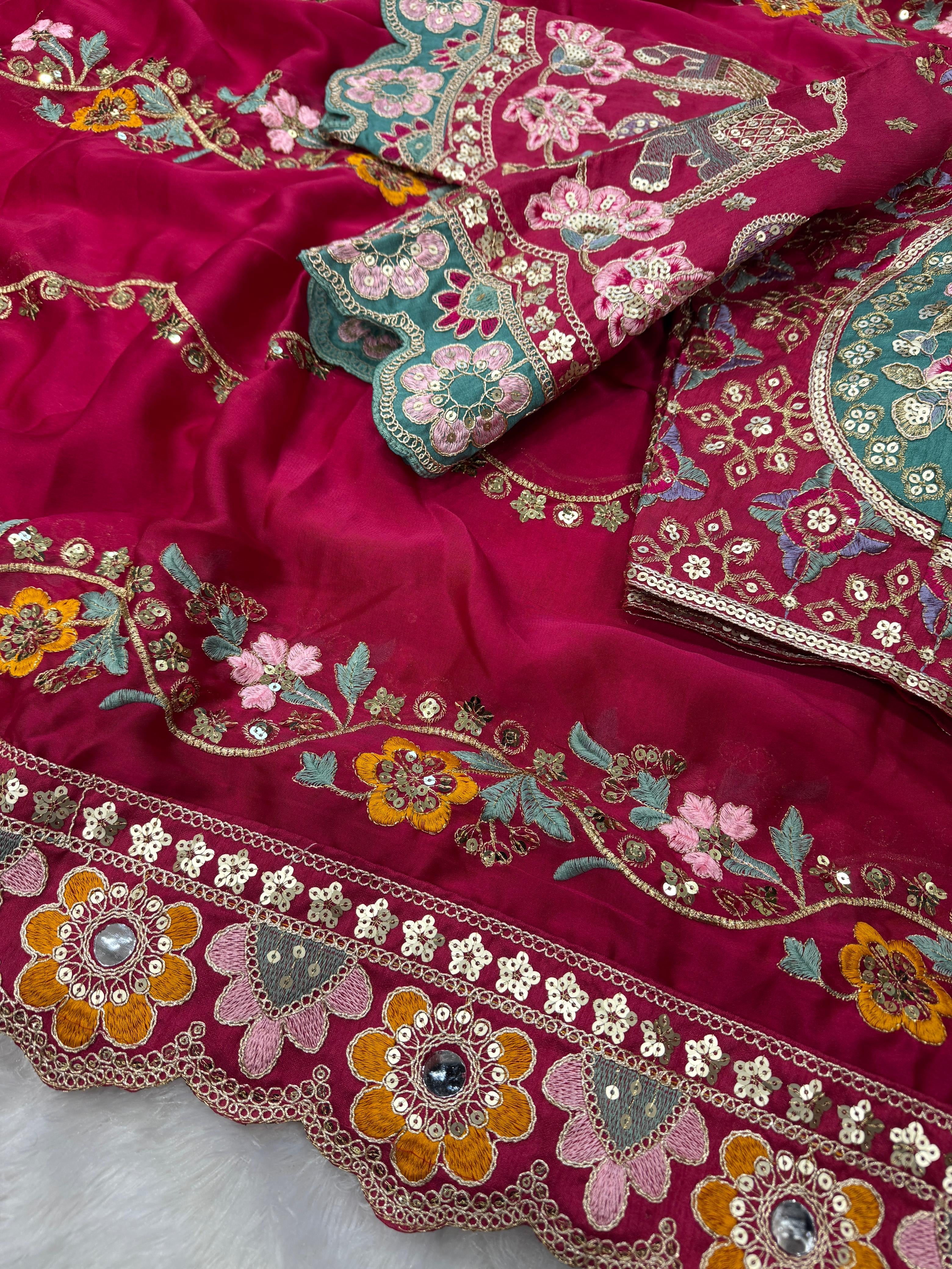 Soft Rangoli silk dori embroidered saree