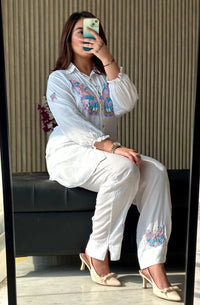 Soft Modal cotton Butterfly Chikankari set