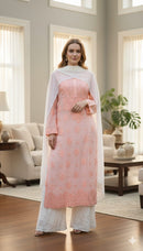 Luxury Creap 3d Work kurta