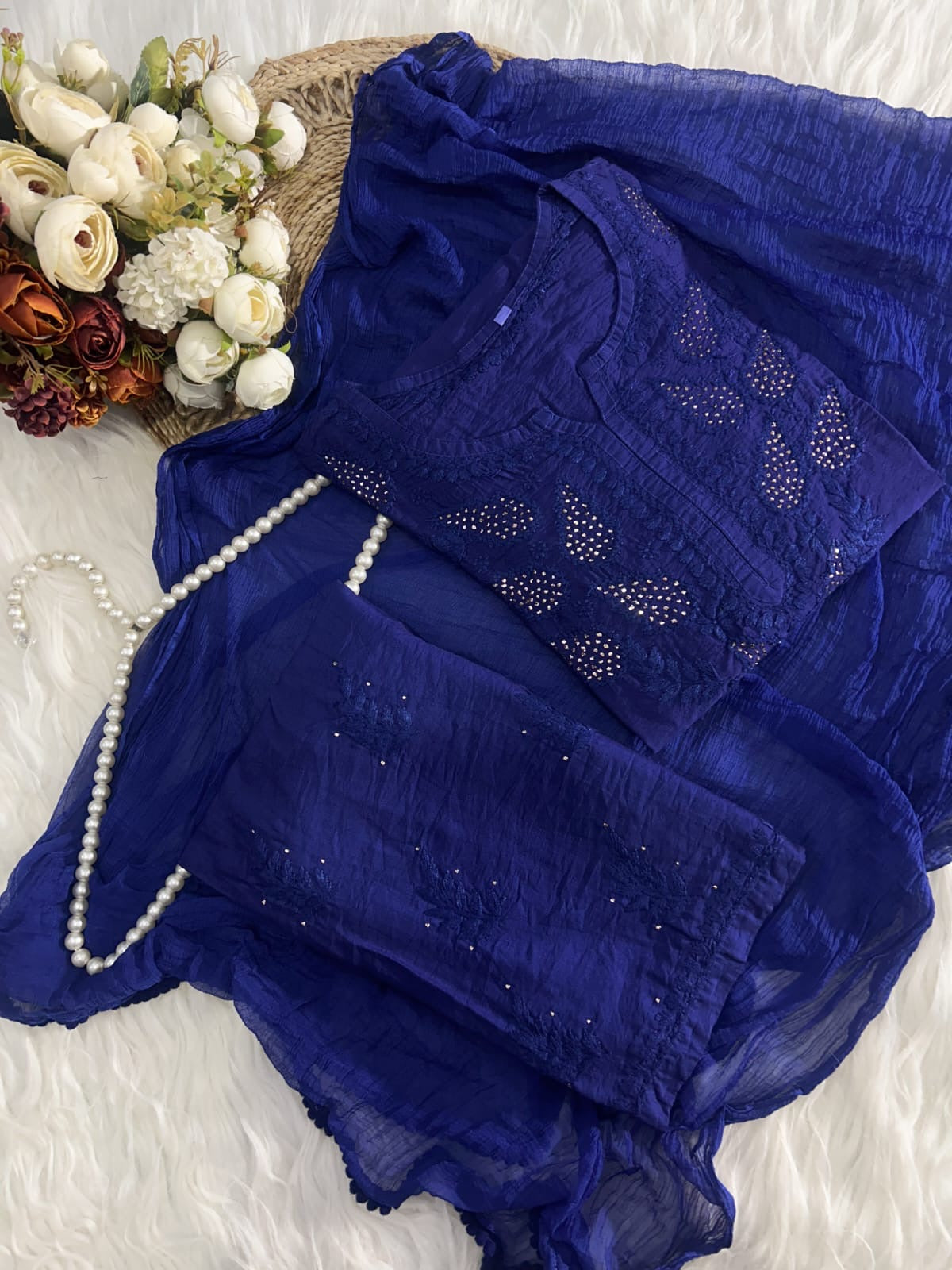 Chanderi Muqaish 3pc Co-ord Set