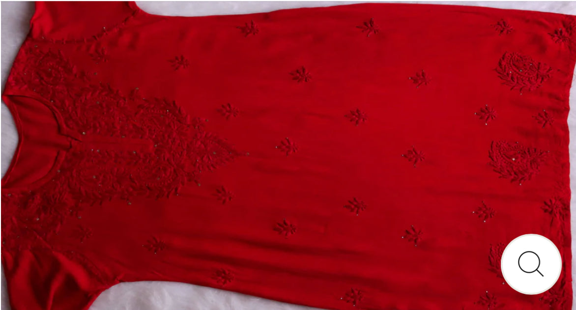 Zoya Red Muqaish 2pc Rayon Set