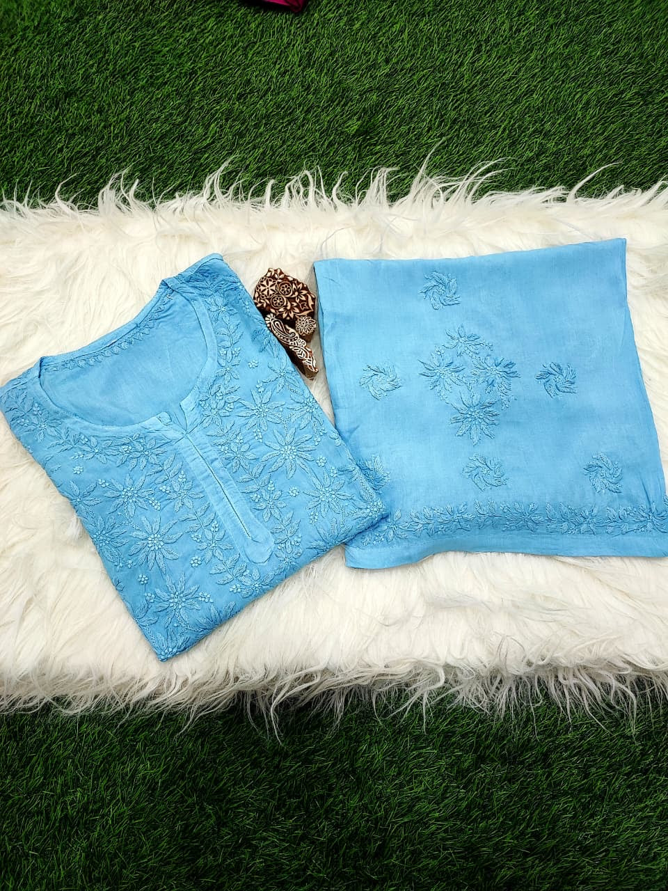 3d Worked Chikankari Co-ord set