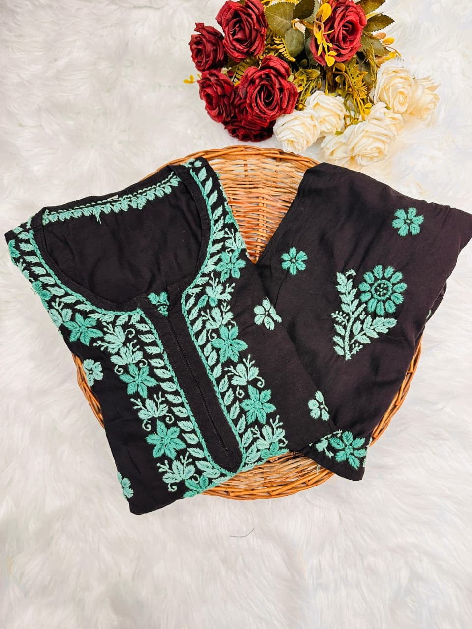 Black Rayon threaded Co-ord set