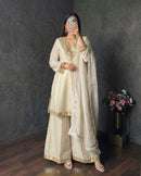 Designer Simmer Silk 3pc Suit Set - Chikankari official