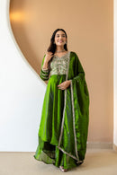 Fancy Silk 3pc Heavy embroidered set