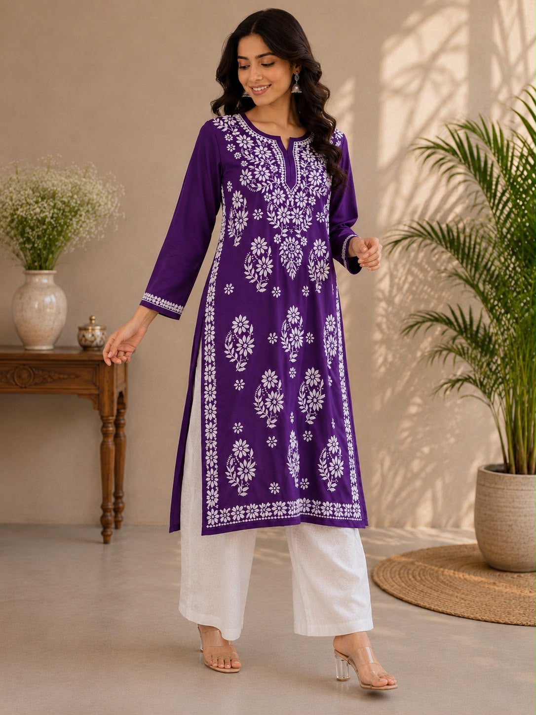 Heavy Modal premium Chikankari Long Kurta