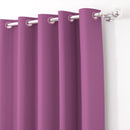 2 Pcs Lavender Blackout Faux Silk Room Darkening Window/Door/Long Door Curtains