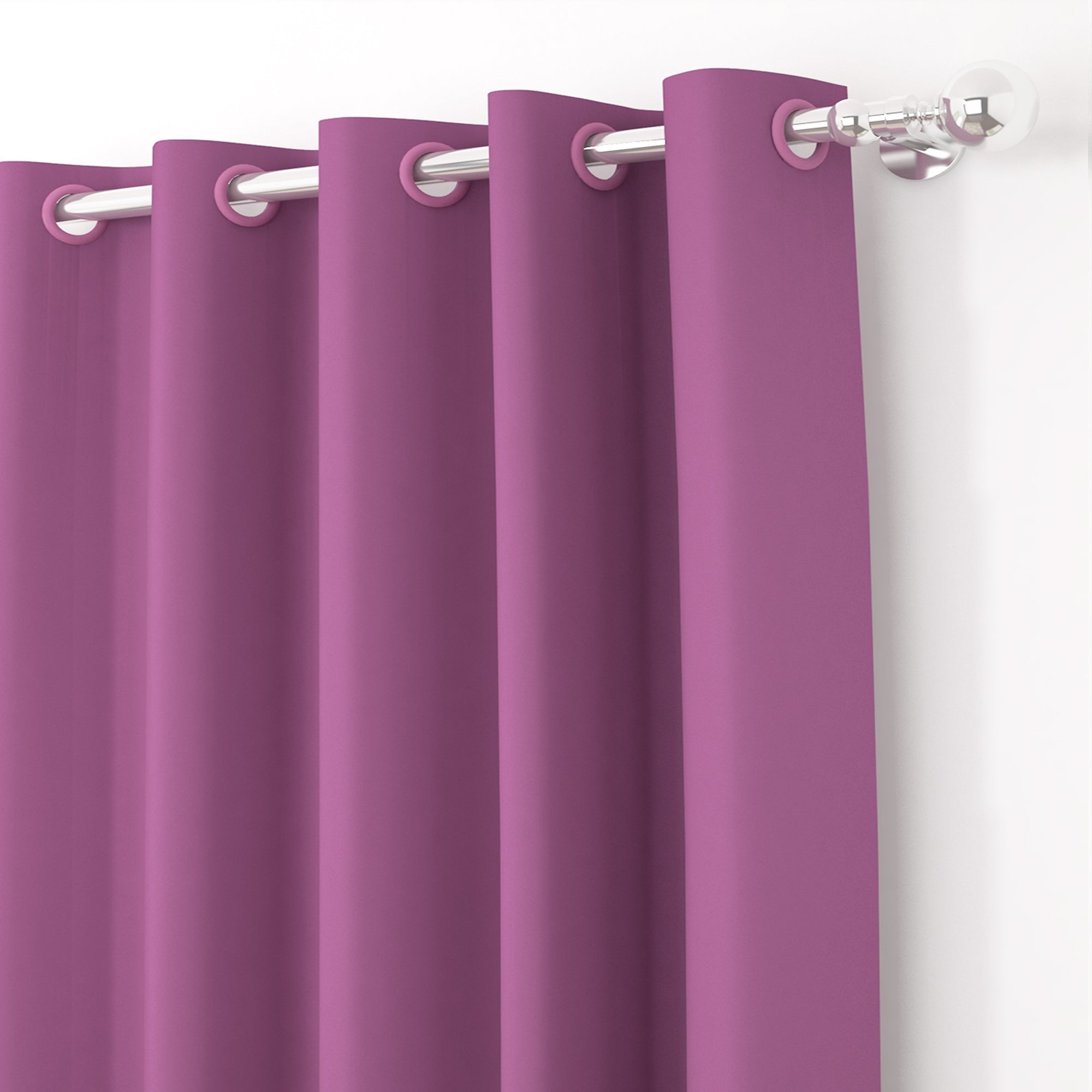 2 Pcs Lavender Blackout Faux Silk Room Darkening Window/Door/Long Door Curtains