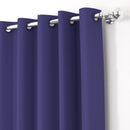 2 Pcs Violet Blackout Faux Silk Room Darkening Window/Door/Semi Long Door/Long Door Curtains