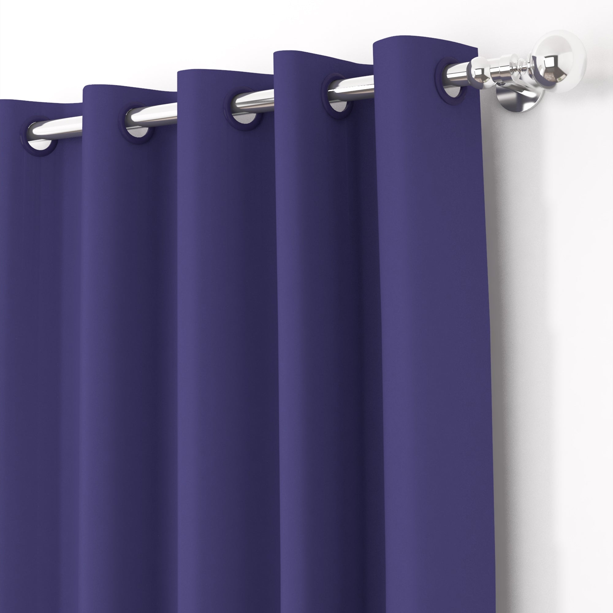 2 Pcs Violet Blackout Faux Silk Room Darkening Window/Door/Semi Long Door/Long Door Curtains