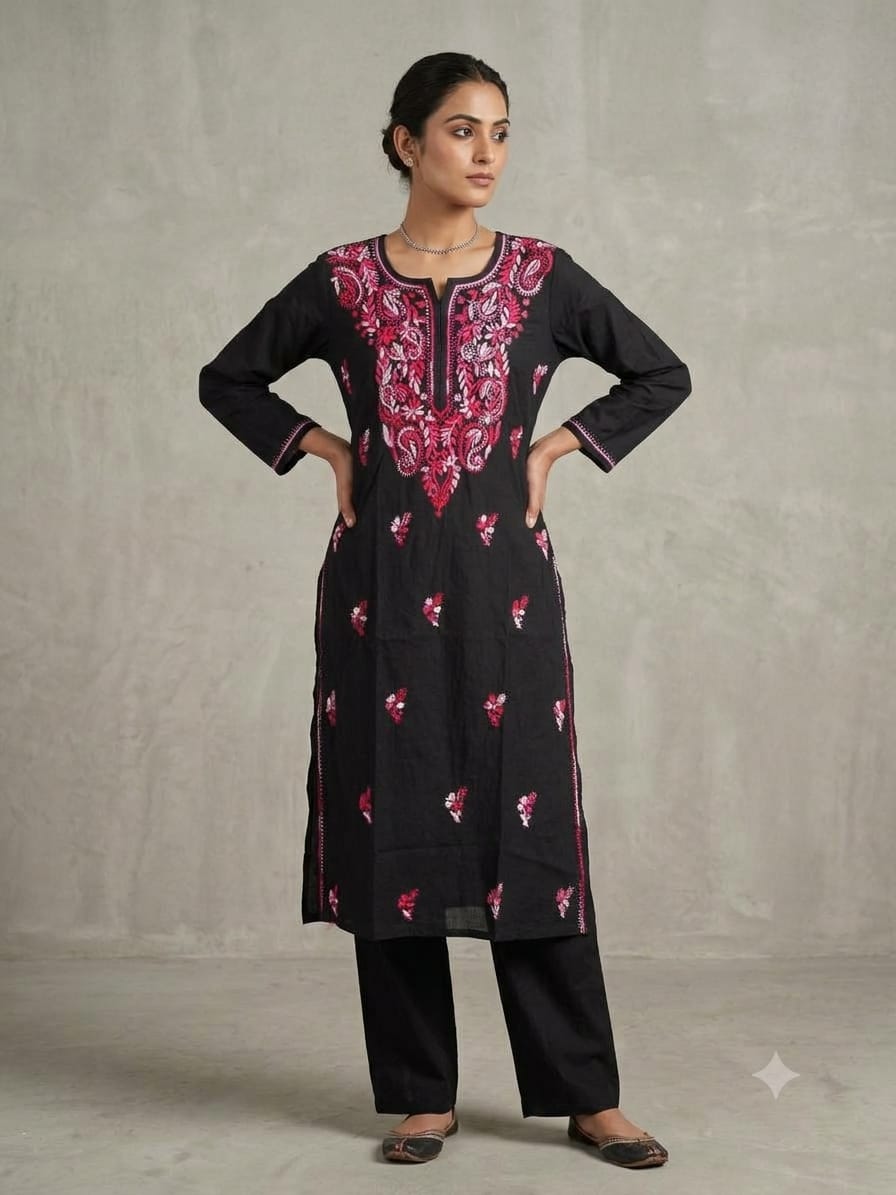 Pure Cotton Chikankari Worked Kurta