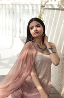 3 Layer Gharara Resham Muqaish Viscose Set - Chikankari official